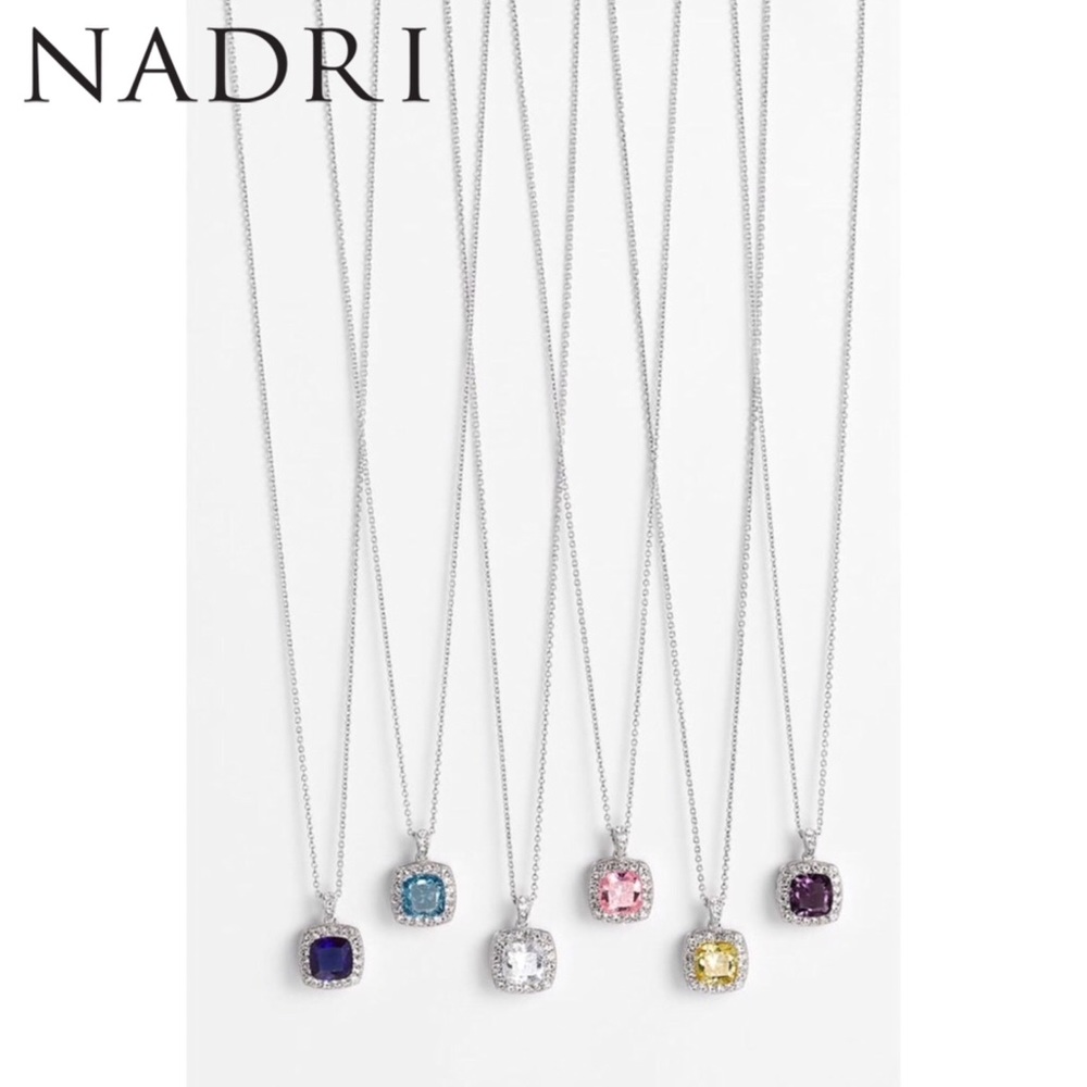 Nadri Princess Cut Pendant Boxed Necklace
